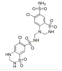 N-[[7-(Aminosulfonyl)-6-chloro-2,3-dihydro-1,1-dioxo-4H-1,2,4-benzothiadiazin-4-yl]methyl]-6-chloro-3,4-dihydro-1,1-dioxo-2H-1,2,4-benzothiadiazine-7-sulfonamideHydrochlorothiazide Impurity C;